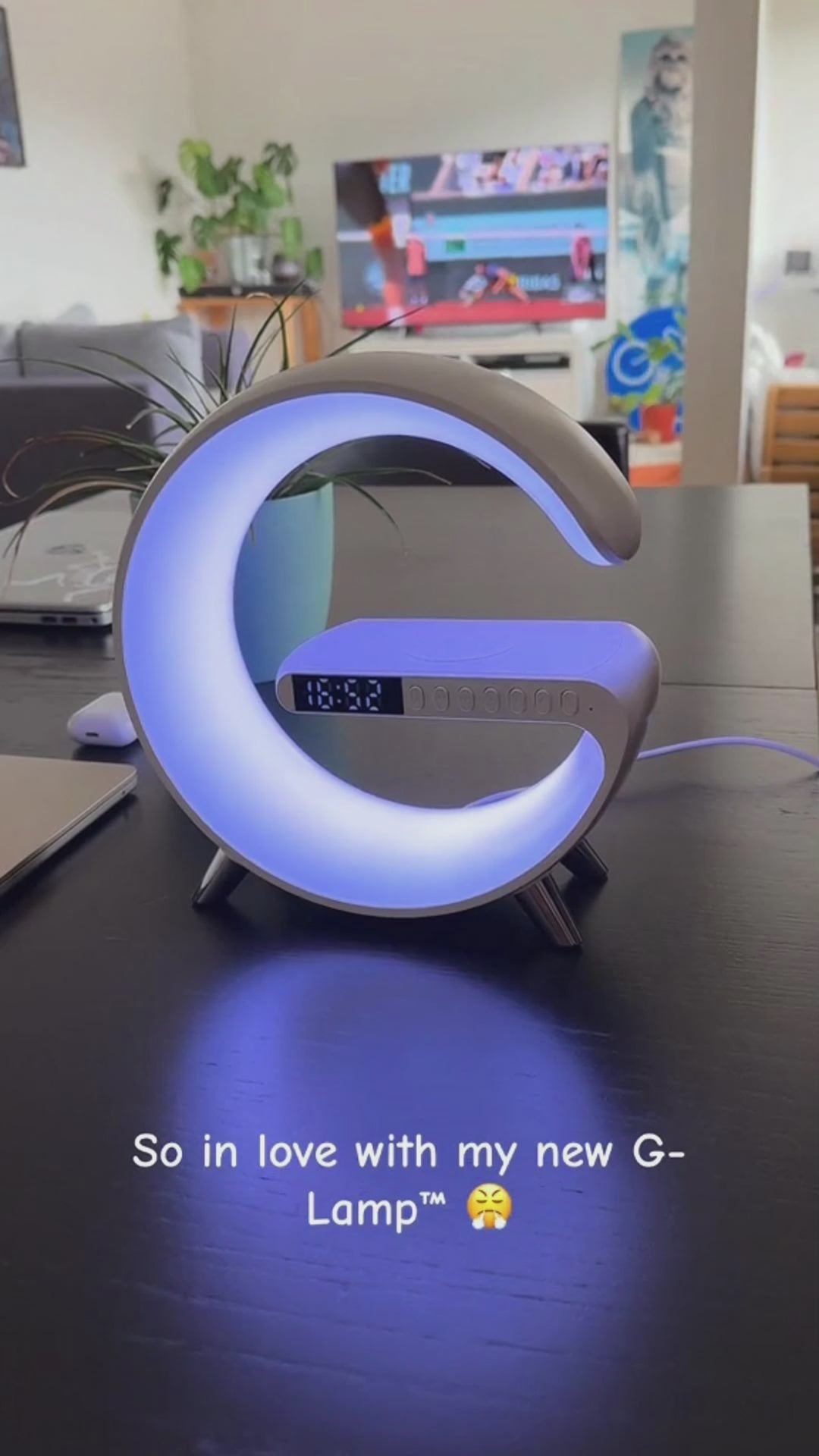 G Shape RGB Lamp With Wireless Charger & Bluetooth Speaker